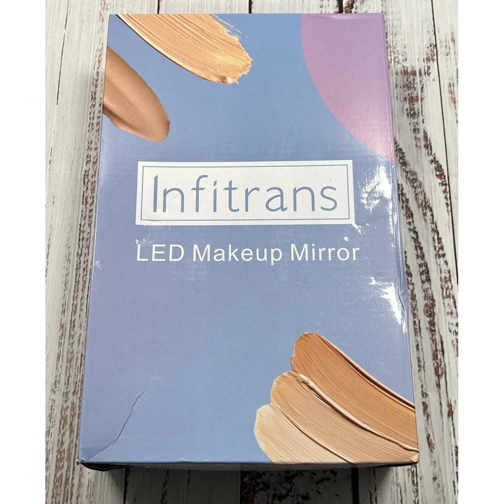 Infitrans LED Makeup Mirror Tabletop 3-Panel Vanity Lighted Dimmable